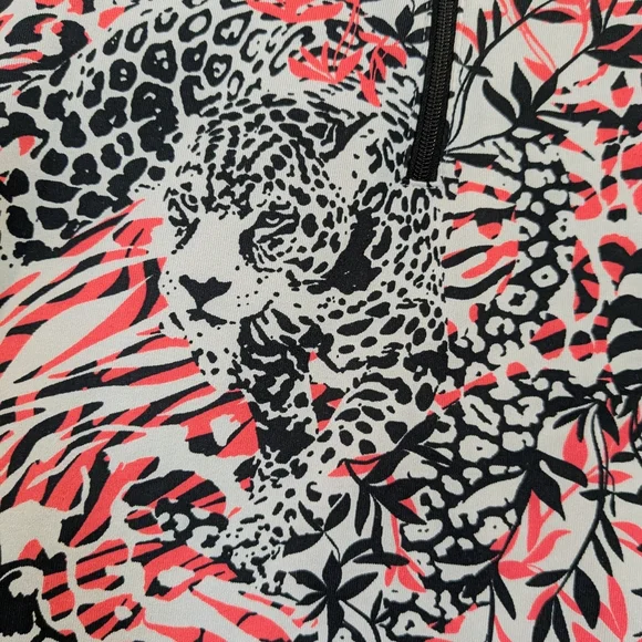 Colorful Animal Print Long Sleeve Athletic Top - Picture 5 of 11